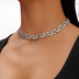 Cadena marinera ajustable en oro blanco - 9 mm