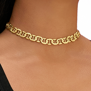 Cadena estilo marinero en oro amarillo - 9MM