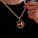 Diamond Germany Globe Flag Pendant in Yellow Gold