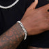 Pulsera cubana de diamantes en oro blanco - 8.5mm