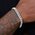 Conjunto de regalo de cadena y pulsera cubana de diamante en oro blanco - 8.5mm