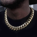 Cadena Cubana GLD Signature en Oro Amarillo - 19 mm