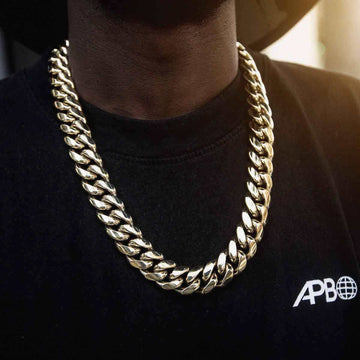 GLD Signature Cuban in Yellow Gold- 19mm - The GLD Shop