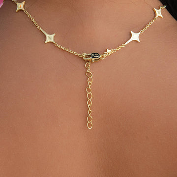 GLD Star Adjustable Chain Necklace in Yellow Gold