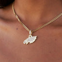 Philadelphia Eagles Official NFL Micro Logo Pendant - Yellow Gold