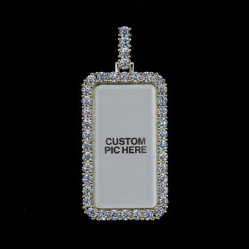 3D Photo Pendant - Iced Rectangle