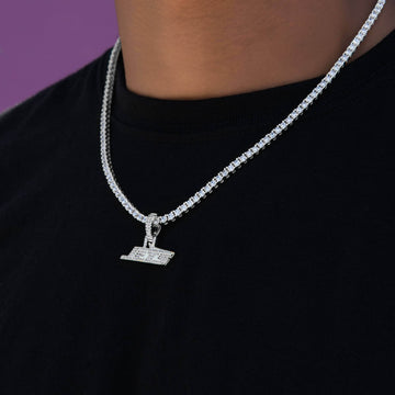 Micro New York Jets Official NFL Logo Pendant in White Gold