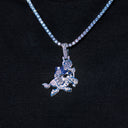 Colgante con el logotipo vintage oficial de los Dallas Cowboys de la NFL en oro blanco
