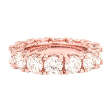 Men's Moissanite Eternity Diamond Band Ring in Rose Gold Vermeil - 5mm