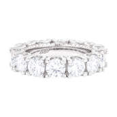 Men's Moissanite Diamond Band Ring in White Gold Vermeil - 5mm