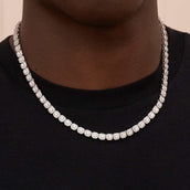 GLD Micro Clustered Tennis Necklace in White Gold