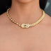Iced Canary Locked Ball Tennis Chain Necklace in Yellow Gold - 6mm