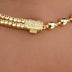Iced Canary Locked Ball Tennis Chain Necklace in Yellow Gold - 6mm
