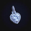 Colgante Corazón Micro Helado de Diamantes en Oro Blanco