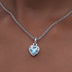 Iced Heart Pendant w/ Blue Stone - The GLD Shop