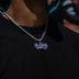 Iced New York Pendant in White Gold