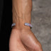 Iced Rock Pink Stationed Cuff Bracelet in White Gold