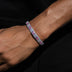 Iced Rock Pink Stationed Cuff Bracelet in White Gold