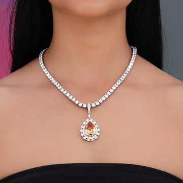 Colgante Iced Teardrop Rock de oro blanco