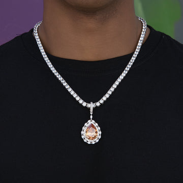 Colgante Iced Teardrop Rock de oro blanco