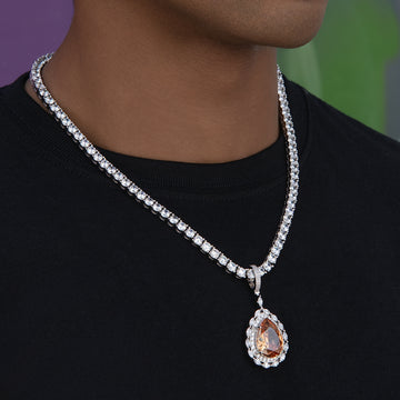 Colgante Iced Teardrop Rock de oro blanco