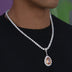 Colgante Iced Teardrop Rock de oro blanco
