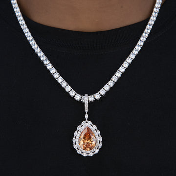 Colgante Iced Teardrop Rock de oro blanco