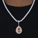 Colgante Iced Teardrop Rock de oro blanco