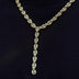 Iced Valentina Lariat Necklace in Yellow Gold