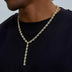 Iced Valentina Lariat Necklace in Yellow Gold