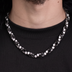 Cadena circular con piedras transparentes y negras estilo "iced out" en color negro - 9MM