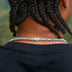 Iced Plain Ball Chain Necklace in White Gold - 6mm