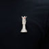 Iced Chess Queen Brooch in White Gold