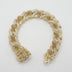 Diamond Spike Rivet Link Chain  Bracelet in Yellow Gold
