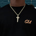 Iced Star Key Pendant in Yellow Gold