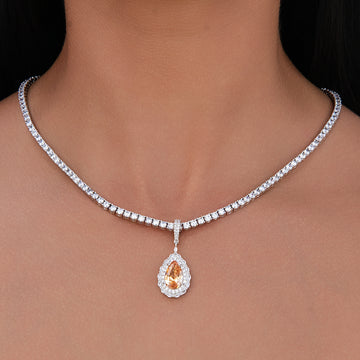 Colgante Micro Iced Gota en Oro Blanco