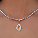 Micro Iced Teardrop Rock Pendant in White Gold