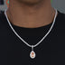 Micro Iced Teardrop Rock Pendant in White Gold