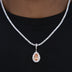 Micro Iced Teardrop Rock Pendant in White Gold
