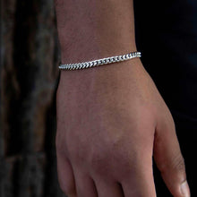 Pulsera Cubana Miami de Oro Blanco - 5mm