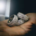 Anillo de 5 capas de moissanita tipo diamante en plata de ley