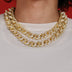 Cadena de eslabones con remaches de punta de diamante en oro amarillo