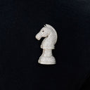 Iced Chess Knight Brooch in White Gold