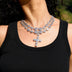 Large Diamond Cross Necklace in White Gold