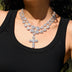 Large Diamond Cross Necklace in White Gold