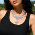 Large Diamond Cross Necklace in White Gold