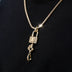 Lock and Key Set Pendant in Yellow Gold