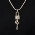Lock and Key Set Pendant in Yellow Gold