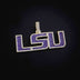 LSU Official NCAA Logo Pendant + 3mm Diamond Tennis Necklace in Yellow Gold Bundle