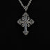 Medieval Cross Black Stones Pendant in Black